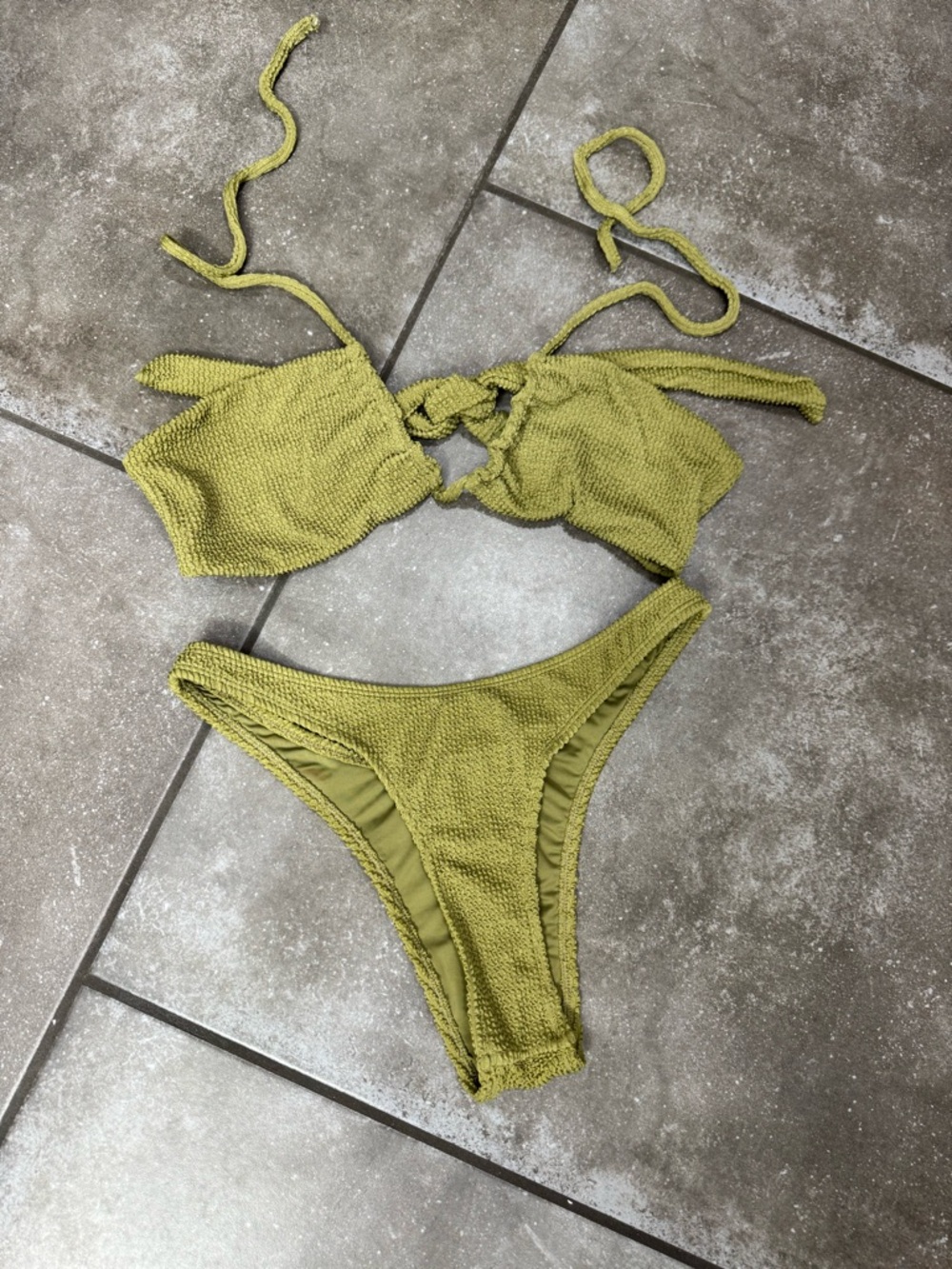 Somerfield Swim Olive Green Textured Bikini Set